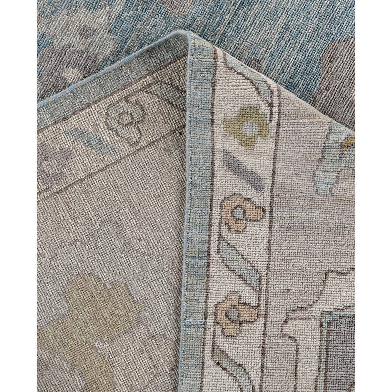 Oushak One-of-a-Kind Hand-Knotted Area Rug - Blue - 9' 2" x 12' 0"