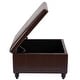 preview thumbnail 43 of 52, Leather Square Storage Ottoman for Living Room, Brown/ Black 30"W x 30"D x 18.1"H