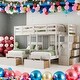 preview thumbnail 2 of 18, Full Over Twin & Twin Triple Bunk Bed with Storage Drawers, White