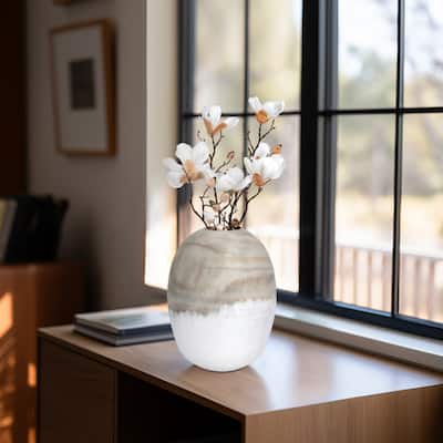 Sagebrook Home 14" Imma Round Grey Glass Vase