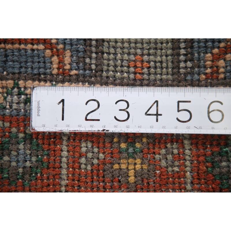 Green Heriz Serapi Indian Runner Rug Handmade Wool Carpet - 2'7"x 7'7"