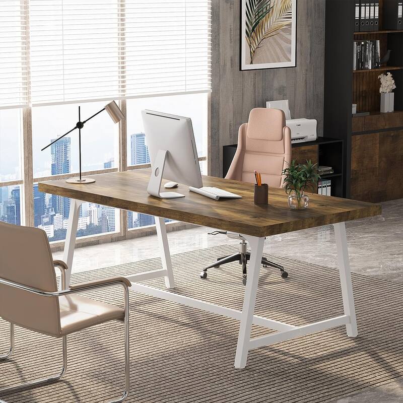 6FT Rectangle Conference Table, 70.87" Meeting Table for 6-8 People
