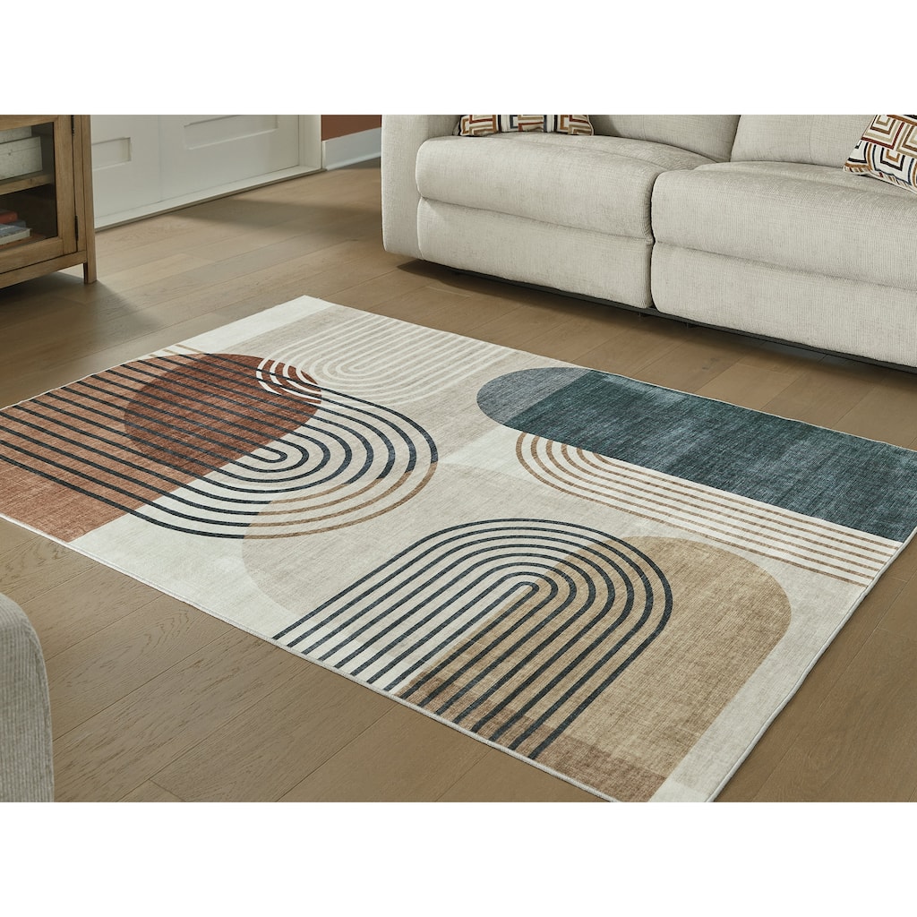 Signature Design by Ashley Farrendale Brown/Beige Washable Area Rug