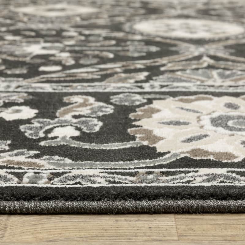 Style Haven Ripley Traditional Charcoal/ Grey Mixed Pile Area Rug