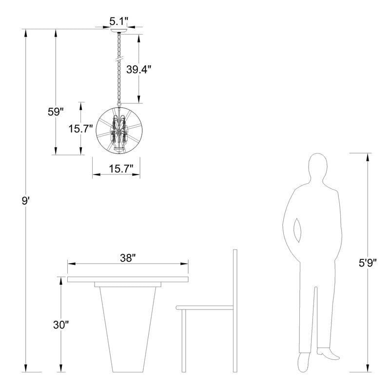 Maxax 4-Light Unique/Statement Globe Chandelier with Crystal-image