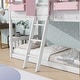 preview thumbnail 4 of 11, Pink+White Twin over Twin Size Wood House Bunk Bed with Roof