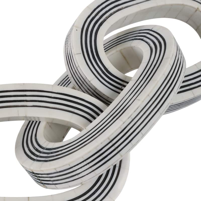 Resin Interlocking Chain Decorative Object for Home Decor - 1" Black - 15" x 5" x 1"