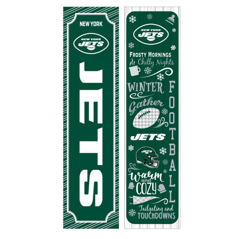 47" Double Sided Seasonal Porch Leaner, New York Jets - 47" x 11.25"