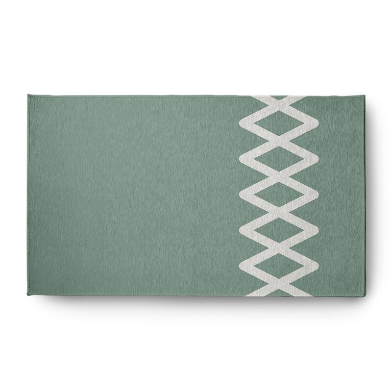 Zipper Stripe Indoor/Outdoor Rug - Sage - 3' x 5'