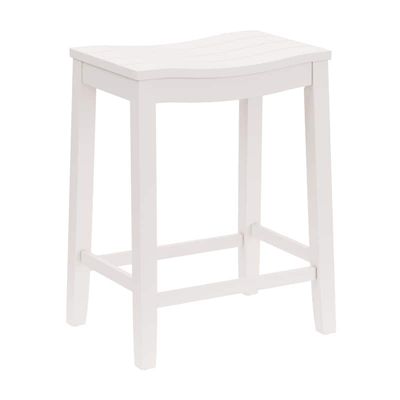 Hillsdale Fiddler Wood Backless Counter Height Stool, White