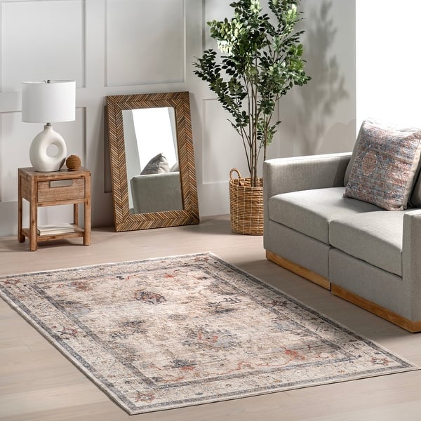 slide 2 of 9, Nuloom Yanet Floral Traditional Area Rug 2' 8" x 8' - Beige - Runner