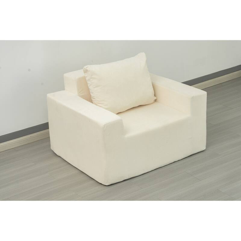 Sofa in a box Foam Sofa Couch with Pillow, Bean Bag Chairs for Adults Stuffed High-Density Foam, Large Bean Bag Single Sofa