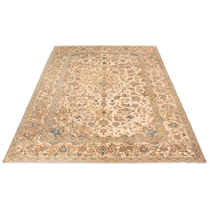 ECARPETGALLERY Hand-knotted Antalya Vintage Beige Wool Rug - 7'8 x 10'11