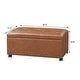 preview thumbnail 46 of 53, Adeco 35" Storage Ottoman Tufted Faux-Leather Lifted Top Bench