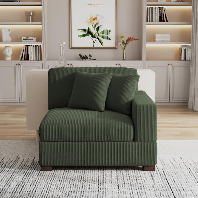 Corduroy Armchair Sofa Corner Chairs With Pillows