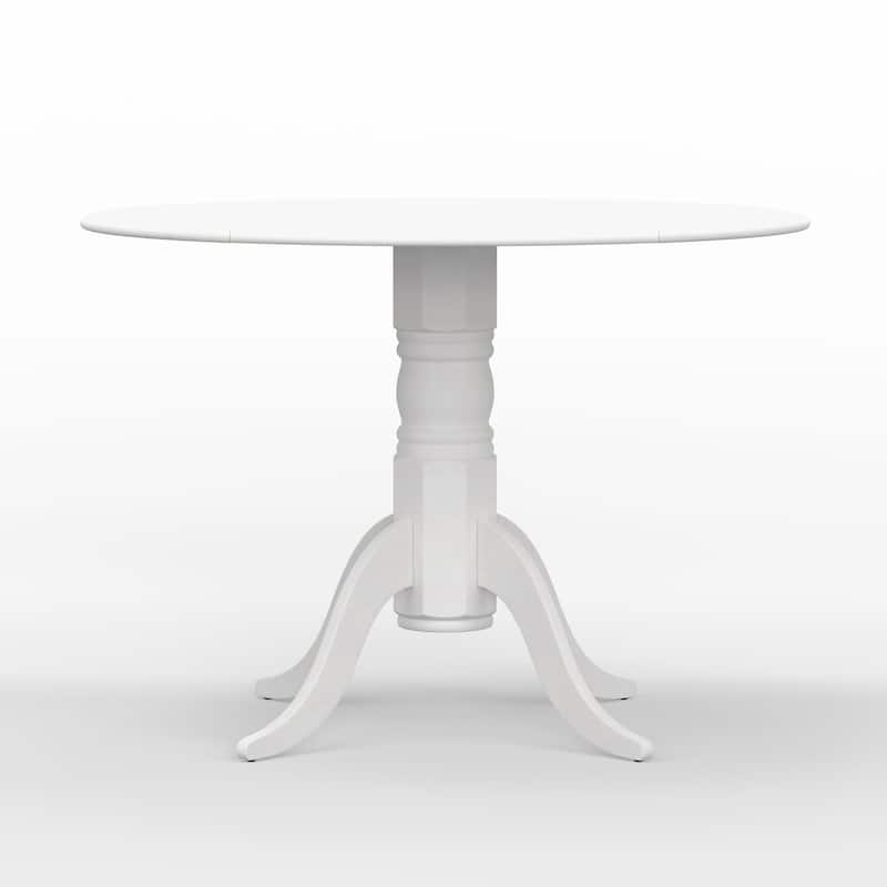 42" Wood Pedestal Base Double Drop Leaf Dining Table