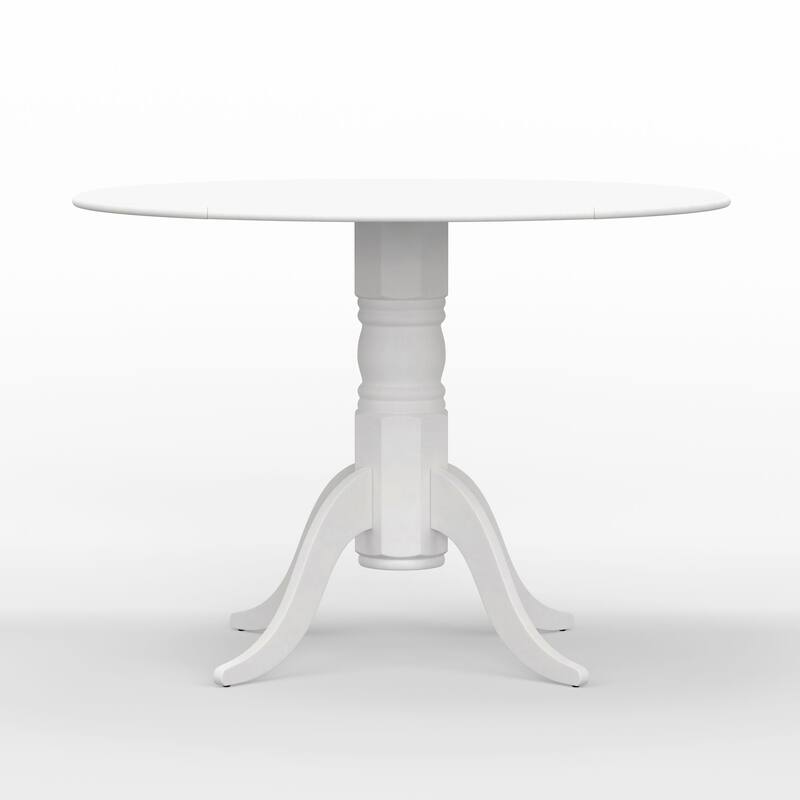 5-Piece Dining Set, 42" Round Drop-Leaf Table and Cross Back Chairs