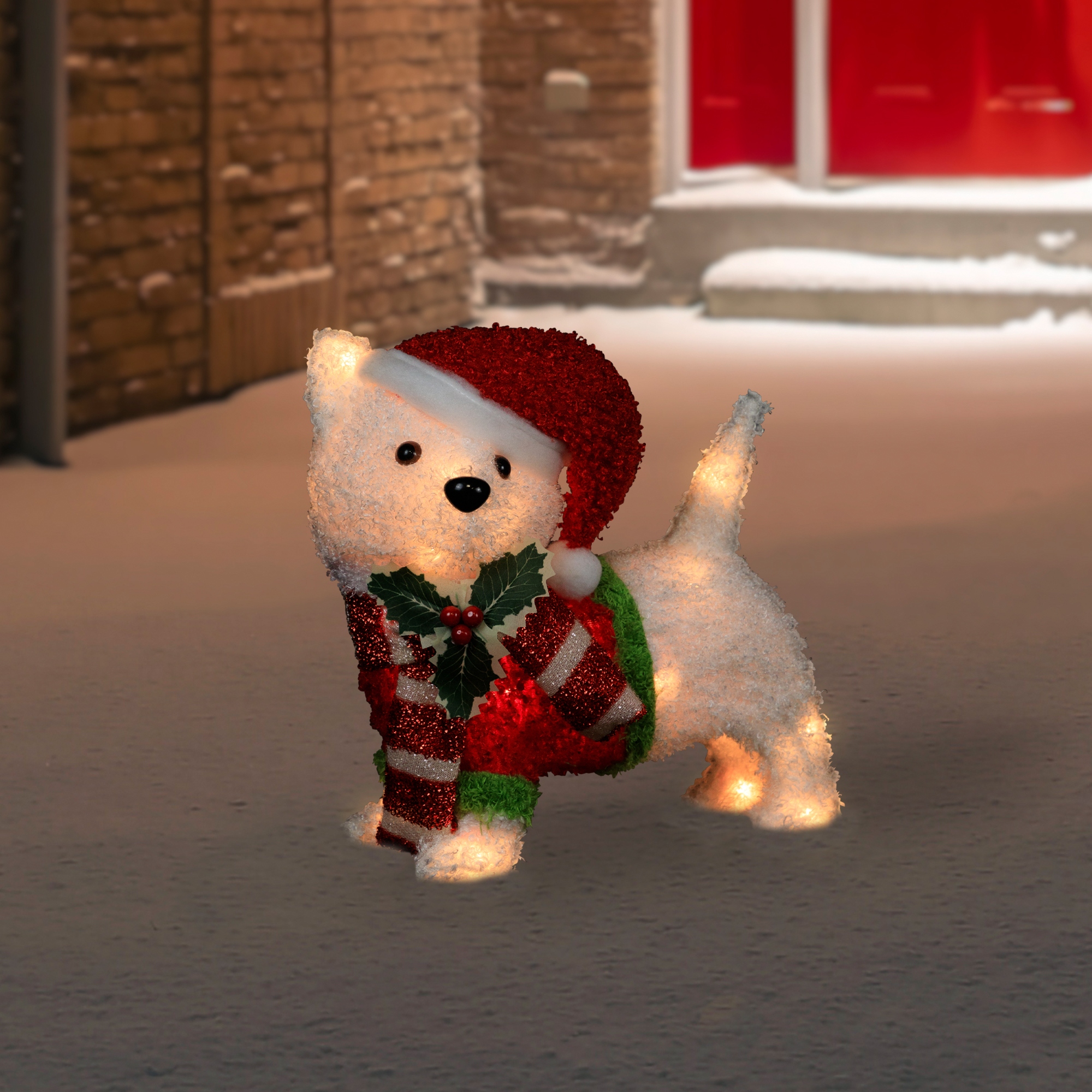 3D Lighted Santa Dog Outdoor Christmas Decoration - 13