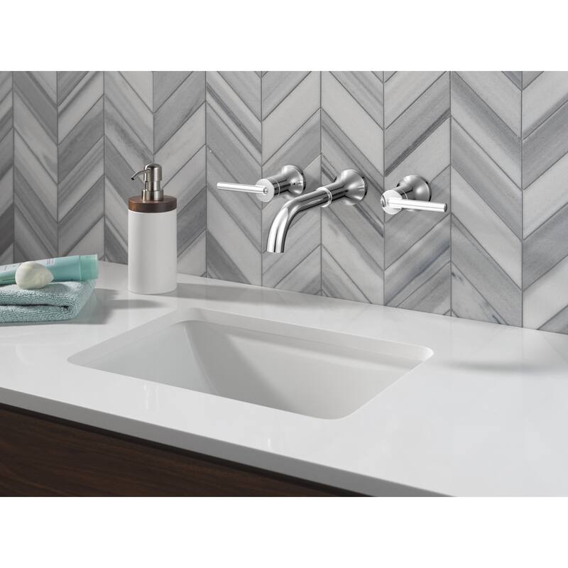 Delta H557 Trinsic Bathroom Faucet Wall Mounted Lever Handles - Champagne Bronze