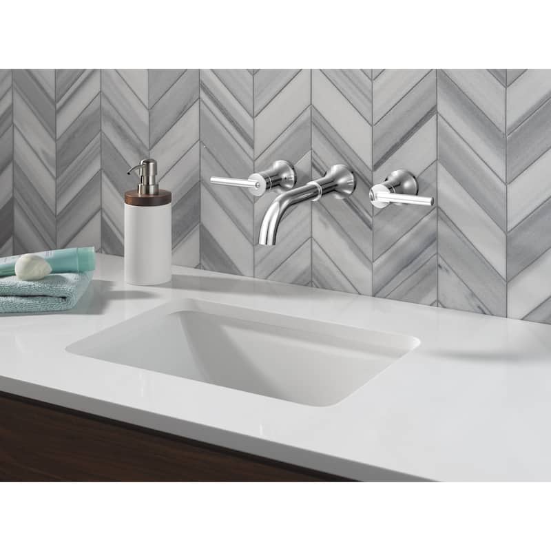 Delta T3554LF-LHP-WL Trinsic 1.2 GPM Wall Mounted Widespread Bathroom - Champagne Bronze