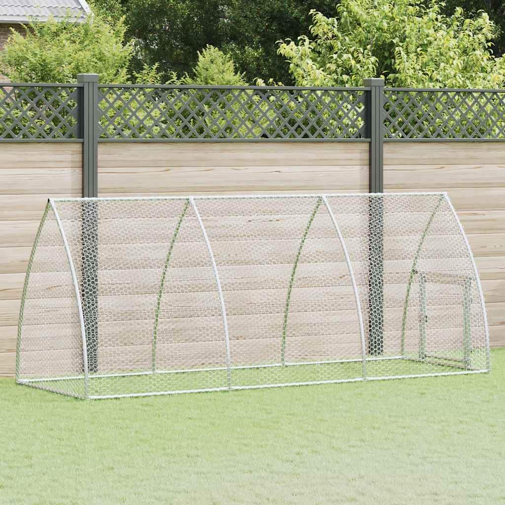 vidaXL Chicken Cage Silver 39.4"/118.1"/236.2"/x41.3"x47.2" Galvanized Steel