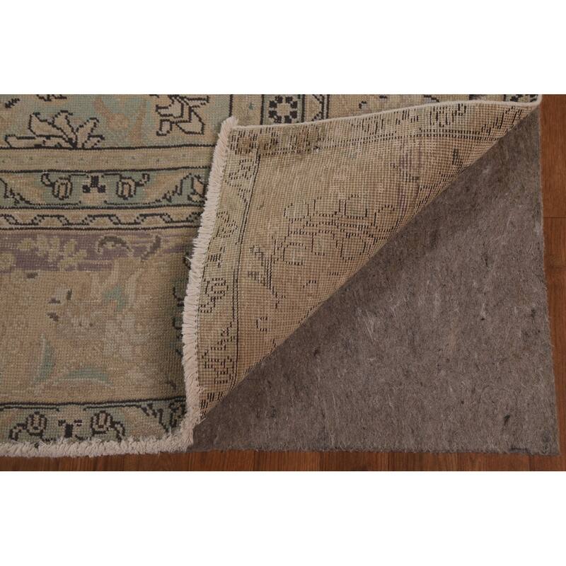 Distressed Tabriz Persian Vintage Area Rug Handmade Wool Carpet - 9'6" x 12'9"