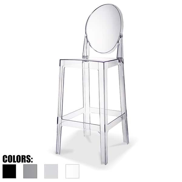slide 2 of 26, Clear 30" Seat Height Barstool Modern Plastic Side Bar Counter Stool - Accent Lounge No Arms Armless