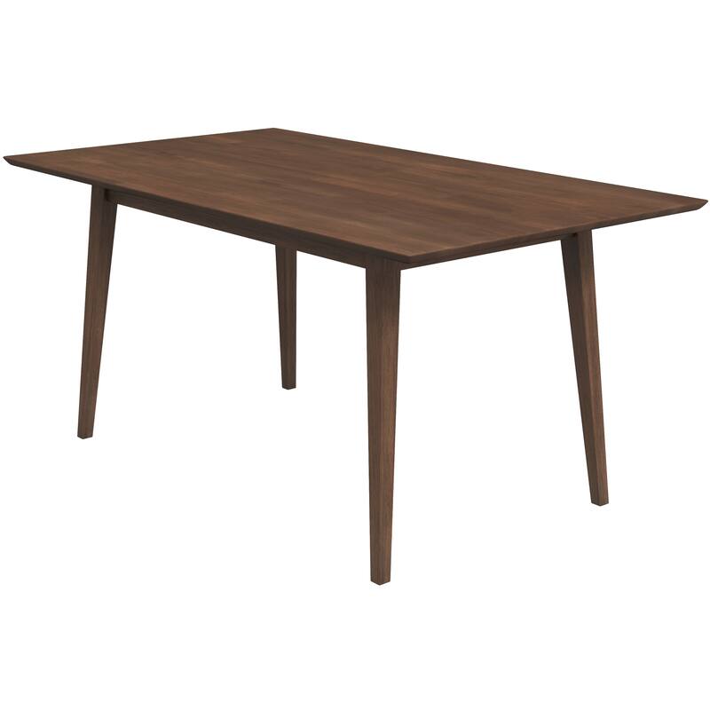 GDFStudio - Mary Modern 63" Length Solid Wood Rectangular Dining Table with Beveled Edges