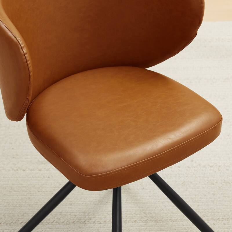 Art Leon Swivel Upholstered Dining Chair with Metal Base