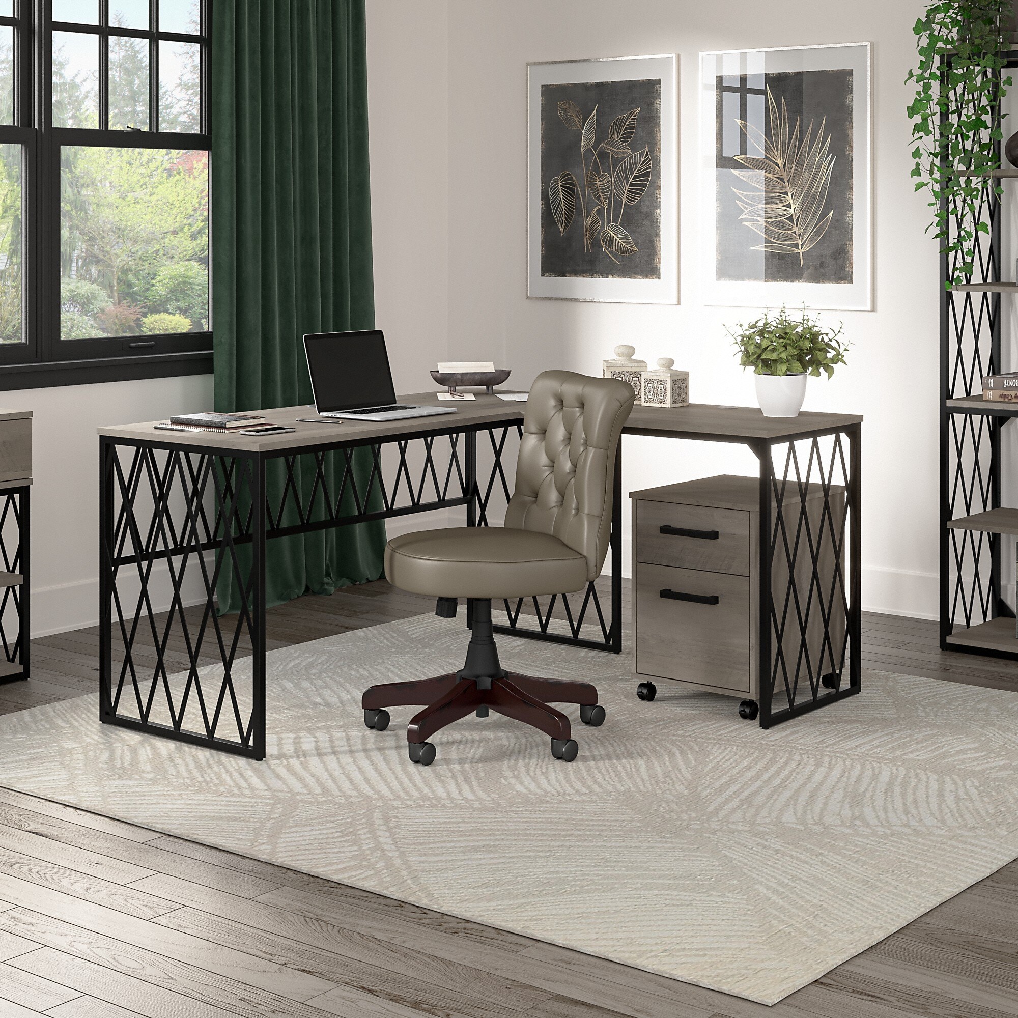 Kathy ireland sale l shaped desk