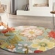 preview thumbnail 50 of 92, Nourison Fantasy Floral Wildflowers Area Rug 5'6" round - Aqua - Runner/Round