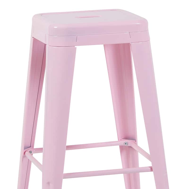 AC Pacific 30 Inch Industrial Stackable Metal BarStools Set of 2