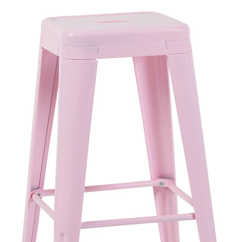 AC Pacific 30 Inch Industrial Stackable Metal BarStools Set of 4