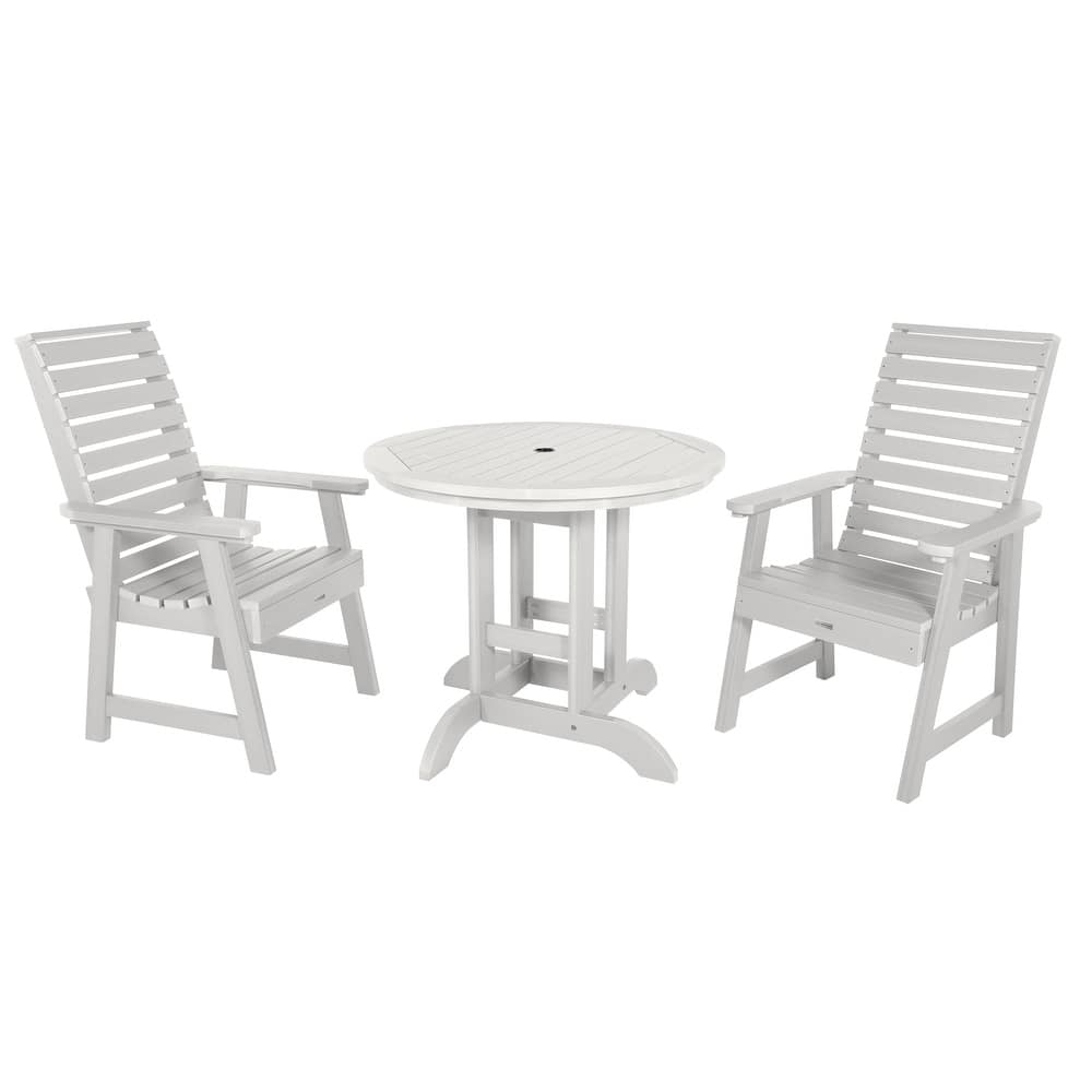 Weatherly 3-piece Outdoor Dining Set - 36" Round Table, Dining-height