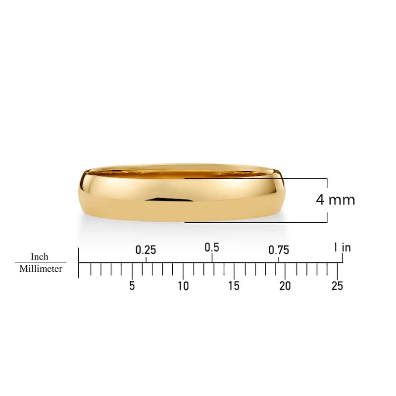 Clover Yellow Gold High-Polish Classic Wedding Band 4-6mm