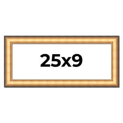 25x9 Frame Gold Plein Aire Solid Wood Picture Frame Width 2 Inches |