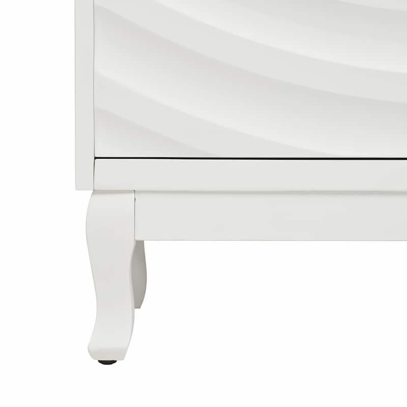Four-Door Sideboard with Elegant Wavy Pattern and Arched Groove Design