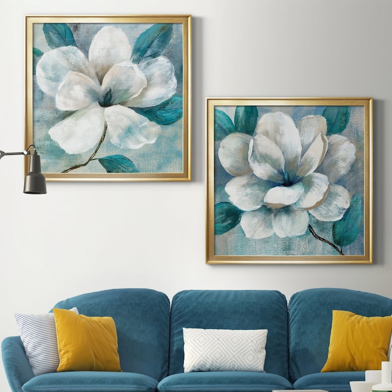 Teal Magnolia I Premium Framed Canvas - Ready to Hang