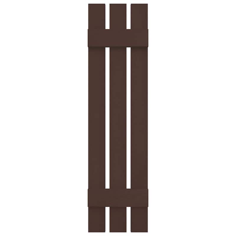 Builders Edge, Standard Three Board Spaced, Board-n-Batten Shutters, Includes Matching Installation Spikes (Per Pair)