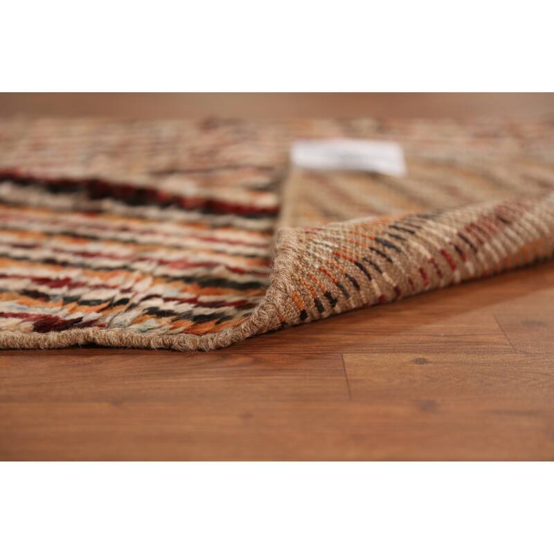 Geometric Moroccan Runner Rug Handmade Oriental Wool Carpet - 2'10" x 9'5"
