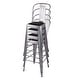 preview thumbnail 7 of 25, High Back Metal Barstool with Black/Brown Leather Cushion-Set of 4