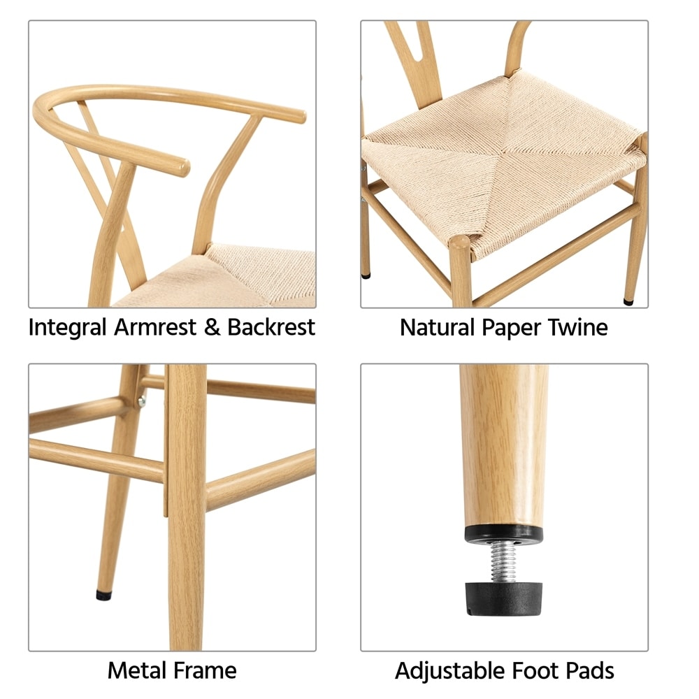 Yaheetech Modern Weave Y-Shaped Dining Chair with Solid - Picture 14 of 15