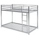 preview thumbnail 16 of 56, Full over Full Metal Low Bunk Bed with Ladder