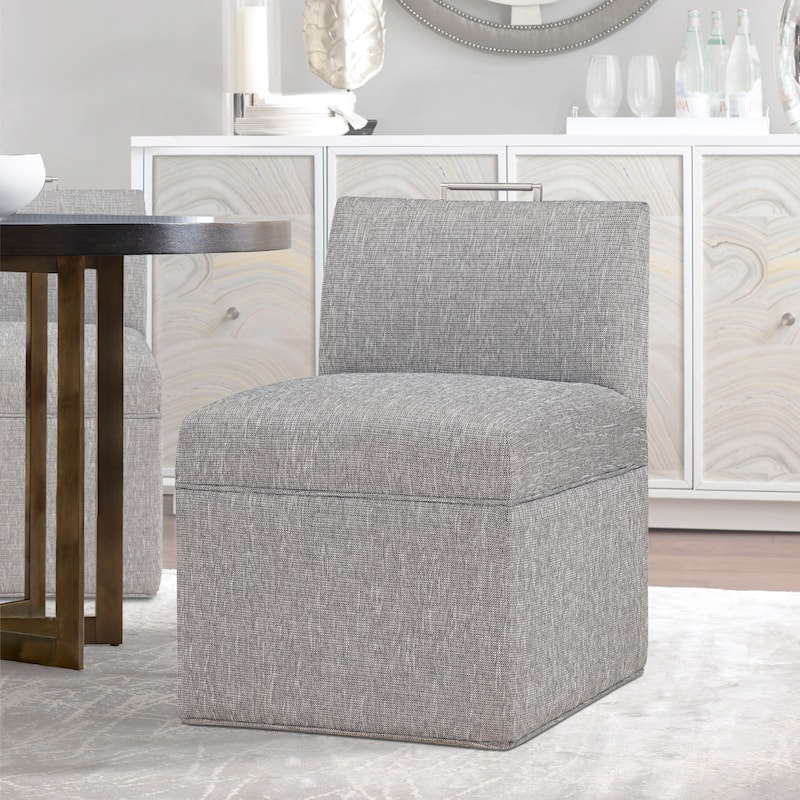 Dayla Modern Fabric Upholstered Caster Dining Chair by Greyson Living - Ashen Gray