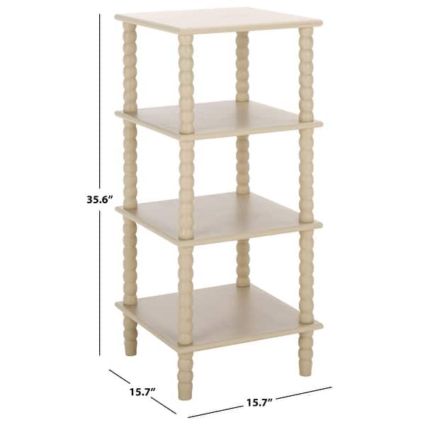 dimension image slide 2 of 5, SAFAVIEH Home Dilyn 4 Tier Shelving Unit - 16" W x 16" D x 36" H