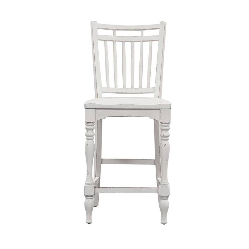 Magnolia Manor Antique White Weathered Bark Spindle Back Counter Chair (Set of 2)