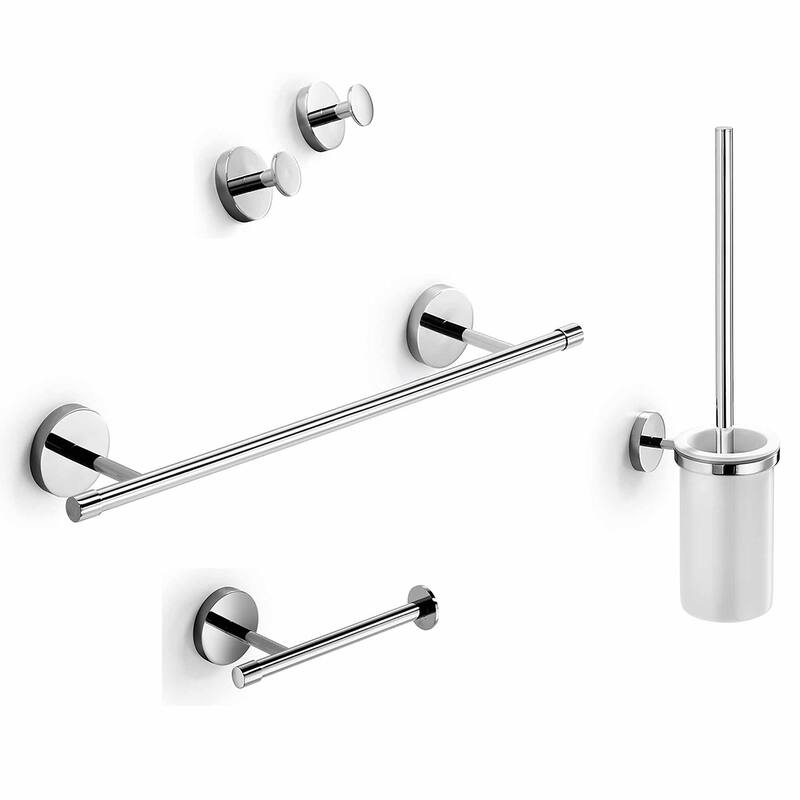 WS Bath Collections Duemila Bathroom Accessory Package: Towel Bar, - Polished Chrome