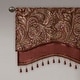 preview thumbnail 25 of 35, Madison Park Aubrey Jacquard Window Rod Pocket Valance with Beads - 50 x 18"