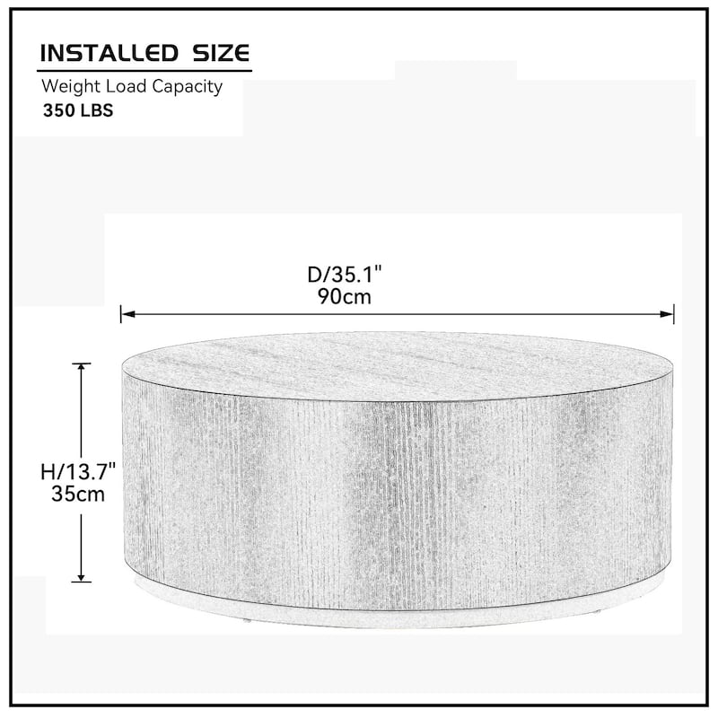 Round Coffee Table 35.1" Modern Living Room Table