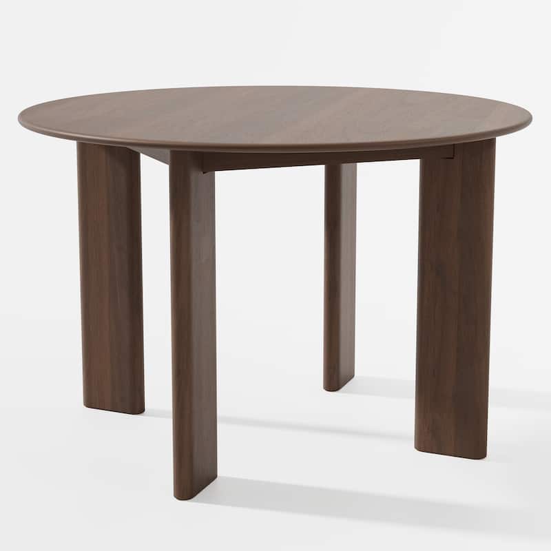 Solid Wood Farmhouse Dining Table Round Wood Top for Modern Dining Rooms & Family Gatherings